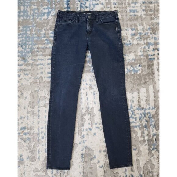 Silver Jeans Stevie Women's Size 30 Stretch Mid Rise Dark Wash Denim - Picture 1 of 9